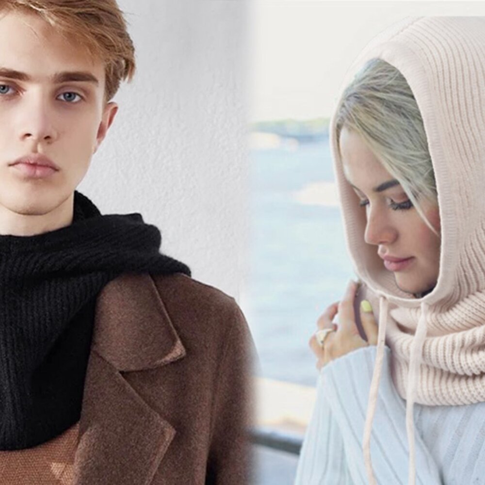 Warm Winter Balaclava Knit Beanie Hooded Scarf Skull Cap One Size - Picture 8 of 8